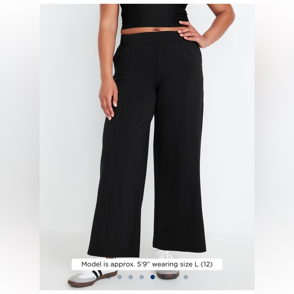 Old Navy High Waister PowerSoft Wide Leg Trouser Pants size large TALL